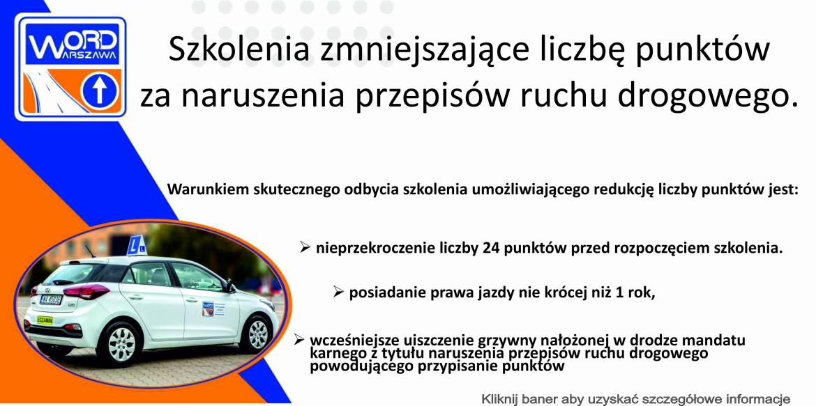 Szkolenie dla kierowców naruszających przepisy ruchu drogowego - 2023